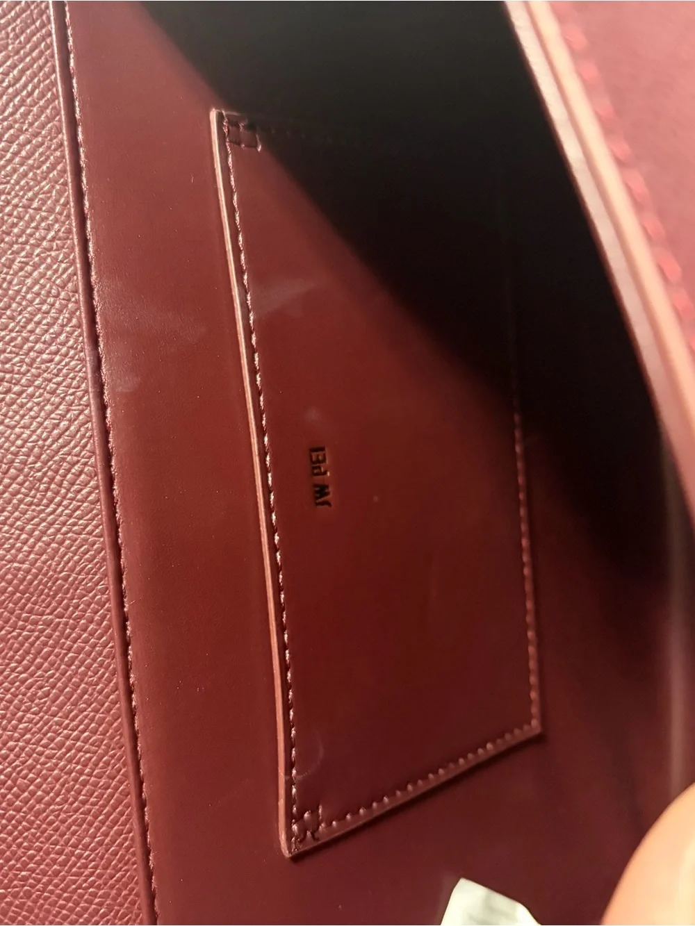 JW PEI Burgundy Structured Top-Handle Elise with Cherry Charm